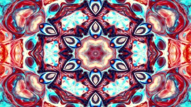 Soyut boya fırça mürekkep patlayabilir formanın düzgün kavramı simetrik desen süs dekoratif Kaleidoscope hareketi geometrik daire ve yıldız şekli