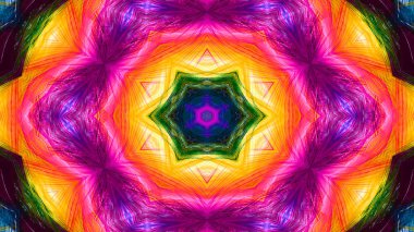 Soyut boya fırça mürekkep patlayabilir formanın düzgün kavramı simetrik desen süs dekoratif Kaleidoscope hareketi geometrik daire ve yıldız şekli