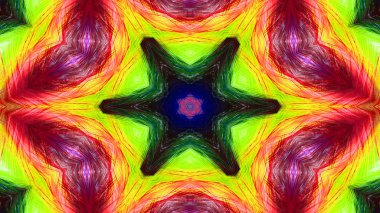 Soyut boya fırça mürekkep patlayabilir formanın düzgün kavramı simetrik desen süs dekoratif Kaleidoscope hareketi geometrik daire ve yıldız şekli