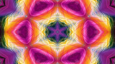 Soyut boya fırça mürekkep patlayabilir formanın düzgün kavramı simetrik desen süs dekoratif Kaleidoscope hareketi geometrik daire ve yıldız şekli