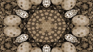 Soyut boya fırça mürekkep patlayabilir formanın düzgün kavramı simetrik desen süs dekoratif Kaleidoscope hareketi geometrik daire ve yıldız şekli