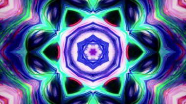 Soyut boya fırça mürekkep patlayabilir formanın düzgün kavramı simetrik desen süs dekoratif Kaleidoscope hareketi geometrik daire ve yıldız şekli