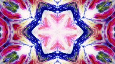 Soyut boya fırça mürekkep patlayabilir formanın düzgün kavramı simetrik desen süs dekoratif Kaleidoscope hareketi geometrik daire ve yıldız şekli