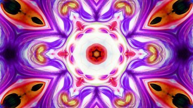 Soyut boya fırça mürekkep patlayabilir formanın düzgün kavramı simetrik desen süs dekoratif Kaleidoscope hareketi geometrik daire ve yıldız şekli