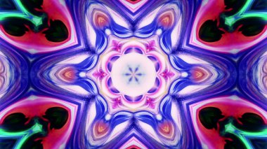 Soyut boya fırça mürekkep patlayabilir formanın düzgün kavramı simetrik desen süs dekoratif Kaleidoscope hareketi geometrik daire ve yıldız şekli