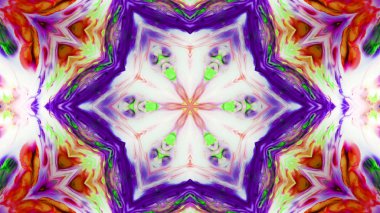 Soyut boya fırça mürekkep patlayabilir formanın düzgün kavramı simetrik desen süs dekoratif Kaleidoscope hareketi geometrik daire ve yıldız şekli