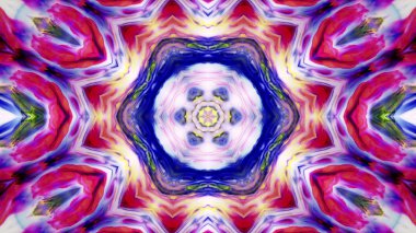 Soyut boya fırça mürekkep patlayabilir formanın düzgün kavramı simetrik desen süs dekoratif Kaleidoscope hareketi geometrik daire ve yıldız şekli