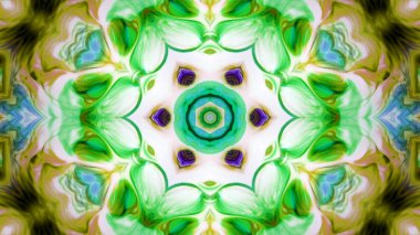 Soyut boya fırça mürekkep patlayabilir formanın düzgün kavramı simetrik desen süs dekoratif Kaleidoscope hareketi geometrik daire ve yıldız şekli