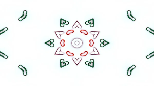 数字と文字概念対称パターン装飾装飾的な万華鏡運動幾何学的な円と星の形を抽象化します — ストック写真