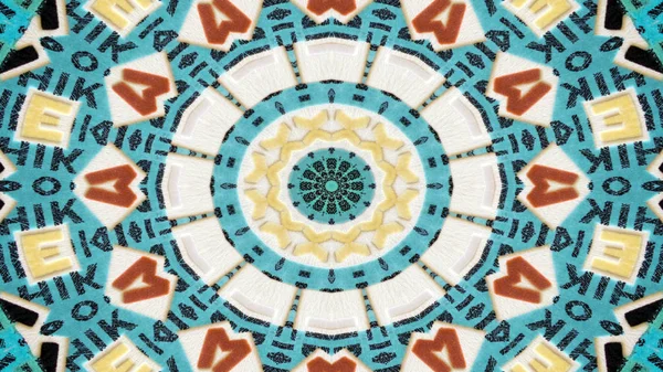 Soyut Sayılar Harfler Kavramı Simetrik Desen Süs Dekoratif Kaleidoscope Hareketi — Stok fotoğraf