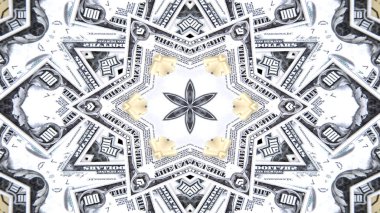 Soyut para kavramı simetrik desen süs dekoratif Kaleidoscope hareketi geometrik daire ve yıldız şekiller