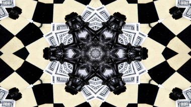 Soyut para kavramı simetrik desen süs dekoratif Kaleidoscope hareketi geometrik daire ve yıldız şekiller