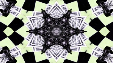 Soyut para kavramı simetrik desen süs dekoratif Kaleidoscope hareketi geometrik daire ve yıldız şekiller