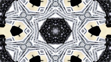 Soyut para kavramı simetrik desen süs dekoratif Kaleidoscope hareketi geometrik daire ve yıldız şekiller