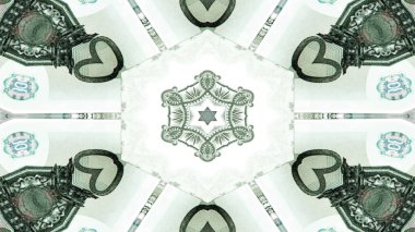 Soyut para kavramı simetrik desen süs dekoratif Kaleidoscope hareketi geometrik daire ve yıldız şekiller