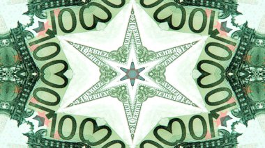 Soyut para kavramı simetrik desen süs dekoratif Kaleidoscope hareketi geometrik daire ve yıldız şekiller