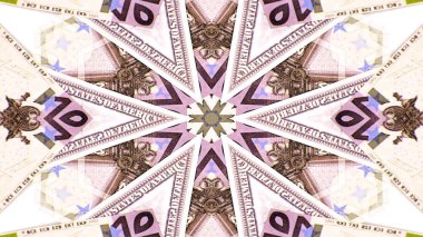 Soyut para kavramı simetrik desen süs dekoratif Kaleidoscope hareketi geometrik daire ve yıldız şekiller
