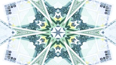 Soyut para kavramı simetrik desen süs dekoratif Kaleidoscope hareketi geometrik daire ve yıldız şekiller