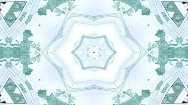 Soyut para kavramı simetrik desen süs dekoratif Kaleidoscope hareketi geometrik daire ve yıldız şekiller