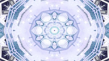 Soyut para kavramı simetrik desen süs dekoratif Kaleidoscope hareketi geometrik daire ve yıldız şekiller