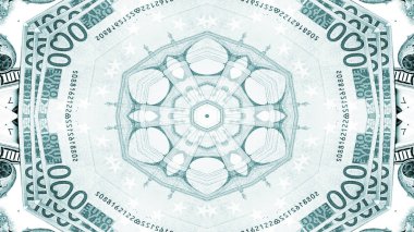 Soyut para kavramı simetrik desen süs dekoratif Kaleidoscope hareketi geometrik daire ve yıldız şekiller