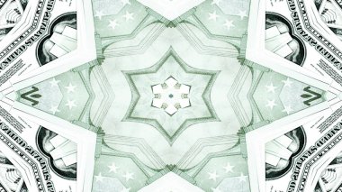 Soyut para kavramı simetrik desen süs dekoratif Kaleidoscope hareketi geometrik daire ve yıldız şekiller