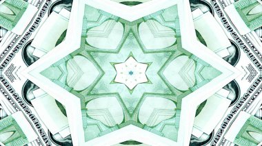 Soyut para kavramı simetrik desen süs dekoratif Kaleidoscope hareketi geometrik daire ve yıldız şekiller