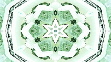 Soyut para kavramı simetrik desen süs dekoratif Kaleidoscope hareketi geometrik daire ve yıldız şekiller