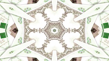 Soyut para kavramı simetrik desen süs dekoratif Kaleidoscope hareketi geometrik daire ve yıldız şekiller
