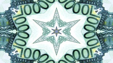 Soyut para kavramı simetrik desen süs dekoratif Kaleidoscope hareketi geometrik daire ve yıldız şekiller