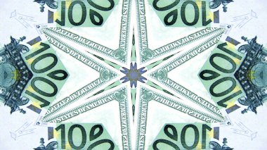 Soyut para kavramı simetrik desen süs dekoratif Kaleidoscope hareketi geometrik daire ve yıldız şekiller