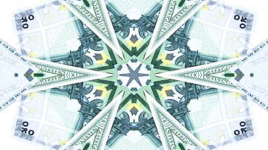 Soyut para kavramı simetrik desen süs dekoratif Kaleidoscope hareketi geometrik daire ve yıldız şekiller