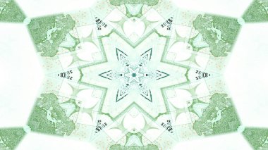 Soyut para kavramı simetrik desen süs dekoratif Kaleidoscope hareketi geometrik daire ve yıldız şekiller