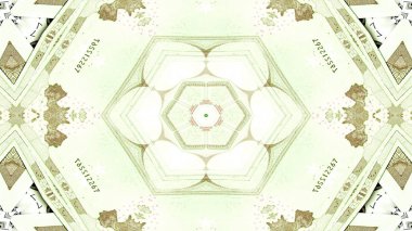 Soyut para kavramı simetrik desen süs dekoratif Kaleidoscope hareketi geometrik daire ve yıldız şekiller