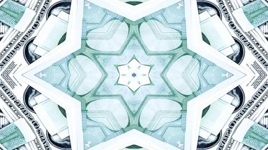 Soyut para kavramı simetrik desen süs dekoratif Kaleidoscope hareketi geometrik daire ve yıldız şekiller