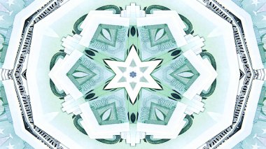 Soyut para kavramı simetrik desen süs dekoratif Kaleidoscope hareketi geometrik daire ve yıldız şekiller