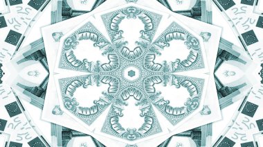 Soyut para kavramı simetrik desen süs dekoratif Kaleidoscope hareketi geometrik daire ve yıldız şekiller