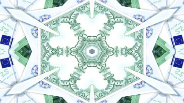 Soyut para kavramı simetrik desen süs dekoratif Kaleidoscope hareketi geometrik daire ve yıldız şekiller