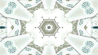 Soyut para kavramı simetrik desen süs dekoratif Kaleidoscope hareketi geometrik daire ve yıldız şekiller