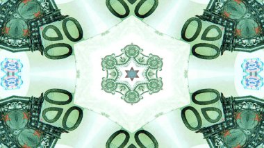 Soyut para kavramı simetrik desen süs dekoratif Kaleidoscope hareketi geometrik daire ve yıldız şekiller
