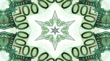 Soyut para kavramı simetrik desen süs dekoratif Kaleidoscope hareketi geometrik daire ve yıldız şekiller
