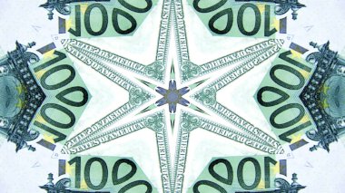 Soyut para kavramı simetrik desen süs dekoratif Kaleidoscope hareketi geometrik daire ve yıldız şekiller