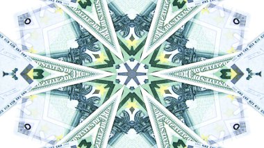 Soyut para kavramı simetrik desen süs dekoratif Kaleidoscope hareketi geometrik daire ve yıldız şekiller