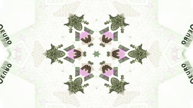 Soyut para kavramı simetrik desen süs dekoratif Kaleidoscope hareketi geometrik daire ve yıldız şekiller
