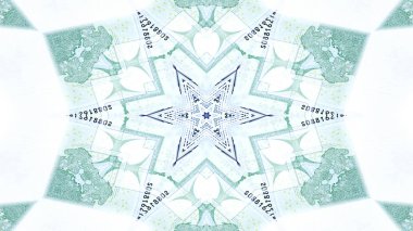 Soyut para kavramı simetrik desen süs dekoratif Kaleidoscope hareketi geometrik daire ve yıldız şekiller