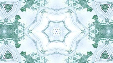 Soyut para kavramı simetrik desen süs dekoratif Kaleidoscope hareketi geometrik daire ve yıldız şekiller