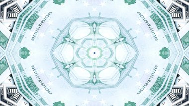 Soyut para kavramı simetrik desen süs dekoratif Kaleidoscope hareketi geometrik daire ve yıldız şekiller