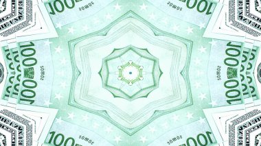 Soyut para kavramı simetrik desen süs dekoratif Kaleidoscope hareketi geometrik daire ve yıldız şekiller