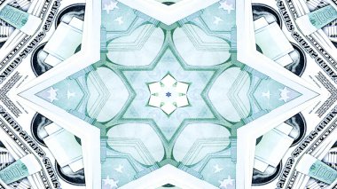 Soyut para kavramı simetrik desen süs dekoratif Kaleidoscope hareketi geometrik daire ve yıldız şekiller