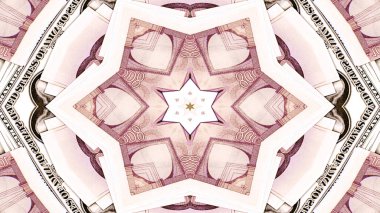 Soyut para kavramı simetrik desen süs dekoratif Kaleidoscope hareketi geometrik daire ve yıldız şekiller